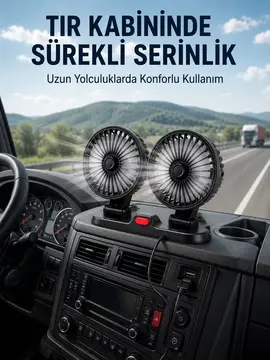 Çift Başlıklı Araç İçi USB Vantilatör Soğutucu Fan