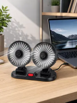Çift Başlıklı Araç İçi USB Vantilatör Soğutucu Fan