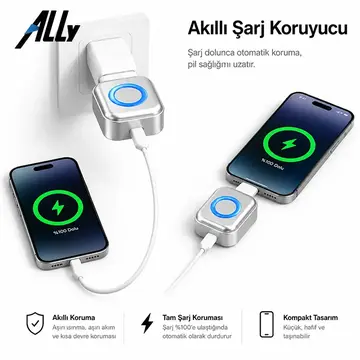 ALLY HyperCharge 140W AI Akıllı Şarj Kesici Adaptör – Şarj Dolunca Otomatik Kapanan Batarya Koruyucu