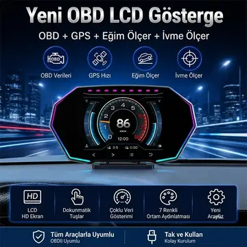 Ally F11 OBD2 + GPS Head Up Display HUD Dijital Hız Göstergesi