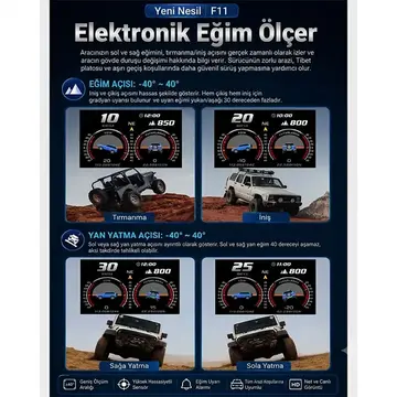 Ally F11 OBD2 + GPS Head Up Display HUD Dijital Hız Göstergesi