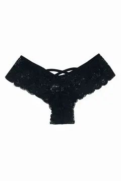 Kadın Siyah Dantelli Seksi Külot H110380