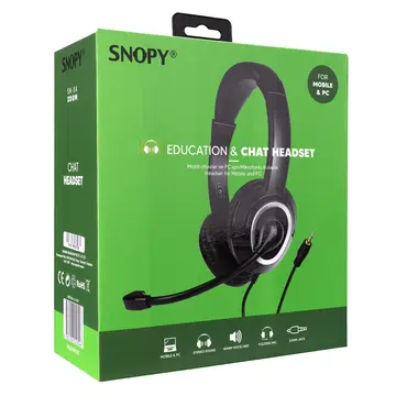 SNOPY SN-X4 X-ZOOM Kablolu 3.5mm Jac Çağrı Merkezi Ofis Toplantı Konuşmacı Tipi Microfonlu Kulaklık(1923)