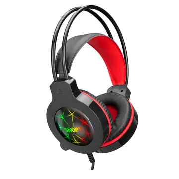 SNOPY SN-GX7 CRAZY Kablolu 3.5mm Jac USB Rainbow Aydınlatma Gaming Mikrofonlu Kulaklık (Siyah)(1923)