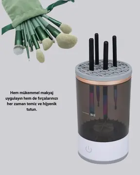 Hijyenik Makyaj İçin 13’lü Fırça Seti ve Elektrikli Temizleyici