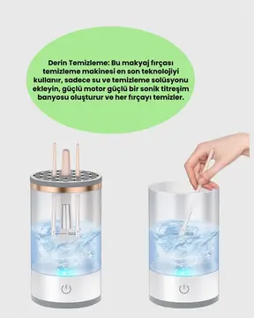 USB Şarjlı Derin Temizlik Makyaj Fırçası Yıkama Makinesi