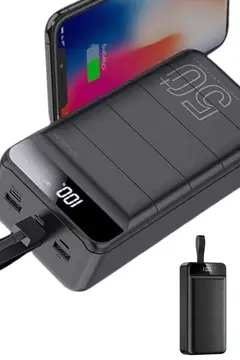 Hızlı Taşınabilir 50.000 Mah Powerbank Led Ekran Android ve İOS Uyumlu Yeni Nesil