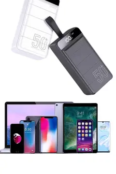 Hızlı Taşınabilir 50.000 Mah Powerbank Led Ekran Android ve İOS Uyumlu Yeni Nesil