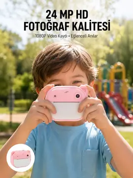 Anında Baskı Özellikli Şipşak Kamera 24MP HD Çift Lensli ve 32GB Hafızalı