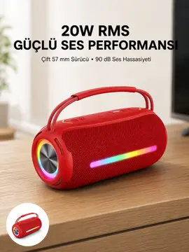 USB/SD/AUX Girişli Hoparlör – 10 W × 2 Çift Sürücü
