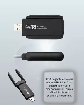 USB WiFi Adaptör – 1200 Mbps Hız