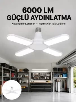 Enerji Tasarruflu LED Ampül 60 Watt 4 Kollu Beyaz Işık Yeni Nesil