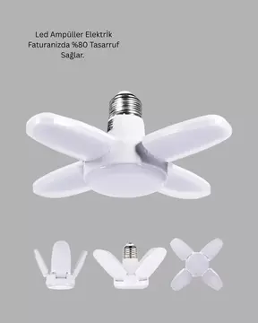 Enerji Tasarruflu LED Ampül 60 Watt 4 Kollu Beyaz Işık Yeni Nesil