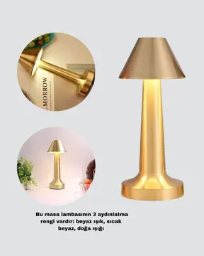 Kablosuz LED Masa Lambası 1800mAh 3 Renk Aydınlatma Dokunmatik Yeni Nesil