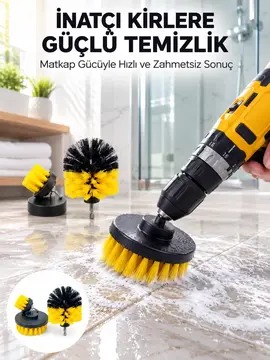 Yüksek Devirde Etkili Temizlik Sağlayan Matkap Ucu Fırça Seti