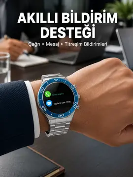 Akıllı Saat Çelik Kordonlu Amoled Ekran Android ve İOS Uyumlu Çağrı Cevaplayabilen Yeni Nesil
