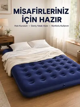 Çok Amaçlı Şişme Hava Yatağı Çift Kişilik Hızlı Şişirme Vanalı