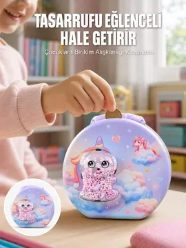 Metal Çocuk Para Kasası Ayarlanabilir Şifreli Kilitli