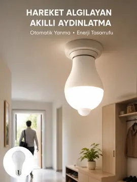 Sensörlü LED Lamba Otomatik Algılama Enerji Tasarruflu Aydınlatma