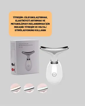 Cilt Yenileyici Şarjlı Güzellik Aleti – Pozitif/Negatif İyon Titreşimli Masaj ve Kırmızı-Mavi-Yeşil Işıkla Yeni Nesil