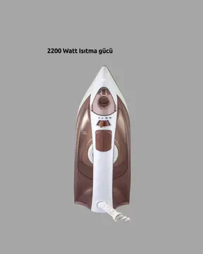 Kahverengi Buharlı Ütü 2200W Sürekli Buhar 120 g Şok Buhar