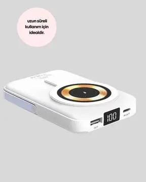 MagSafe Uyumlu Kablosuz Powerbank Hızlı Şarj Özellikli Yeni Nesil