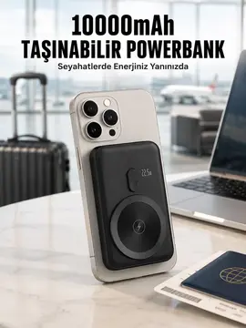 22.5W Hızlı Şarj Destekli Manyetik Powerbank Kompakt Tasarım Yeni Nesil