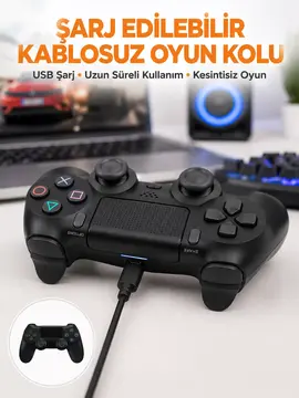 PS4 Uyumlu Kablosuz Oyun Kolu – Titreşimli Şarjlı ve Ergonomik Yeni Nesil