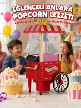 5 Dakikada Popcorn Hazırlayan Yağsız Patlatma Makinesi