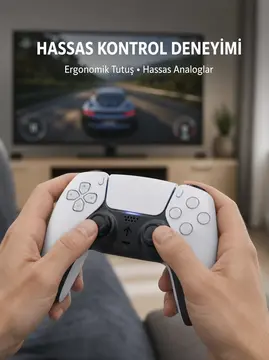 Kablosuz PS5 Oyun Kumandası Hızlı Tepki ve Ergonomik Tutuş Yeni Nesil