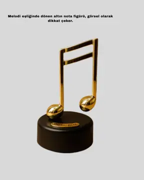 Melodious Music Altın Nota Figürlü Müzik Kutusu Yeni Nesil