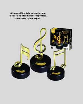 Altın Nota Temalı Müzik Kutusu  Müzikli Hediyelik Yeni Nesil