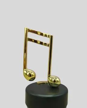 Altın Nota Figürlü Dönen Müzik Kutusu Dekoratif Music Box Yeni Nesil