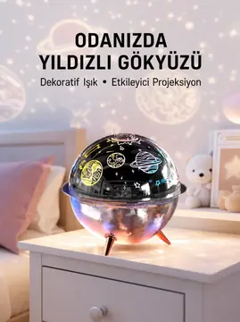 Galaksi ve Yıldız Efektli Nemlendirici Işık Projektörü Yeni Nesil