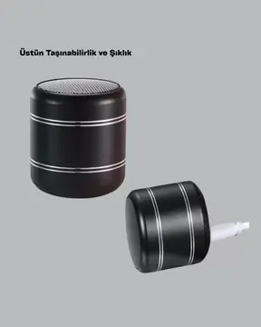 Taşınabilir Silindir Tasarım Bluetooth 5.0 Hoparlör Yüksek Bas Performanslı Yeni Nesil