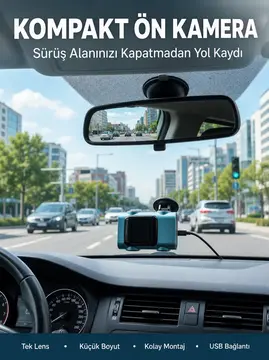 Kompakt Dash Kamera USB Şarj TF Kart Destekli Yeni Nesil