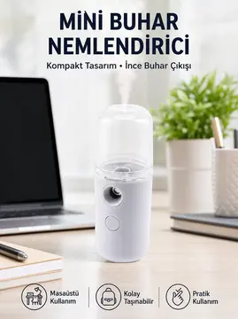 Mini Şarjlı Buhar Nemlendirici – Taşınabilir Enerji Tasarruflu Kablosuz Kullanım Yeni Nesil