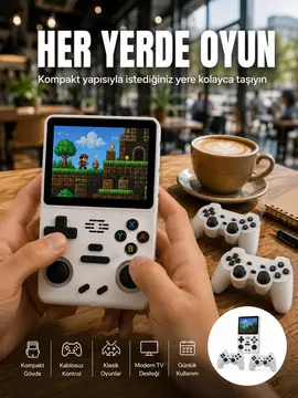 Geniş Ekranlı Taşınabilir Retro Oyun Konsolu Yeni Nesil