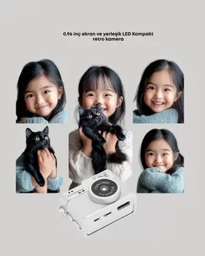 Taşınabilir Cep Boy Dijital Kamera LED Işıklı 1080P Video Çekim Yeni Nesil