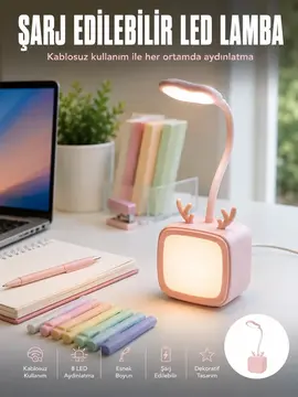 Esnek Gövdeli LED Masa Lambası Taşınabilir Gece Aydınlatması