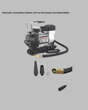 Ağır Hizmet Tipi Oto Kompresör 140 PSI Manometreli