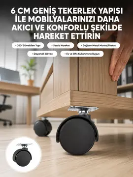 Kilitsiz 6 cm Tekerlek Ayak Tek Adet