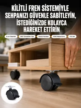Sehpa ve Restoran Arabası İçin Kilitli Ayak 4’lü