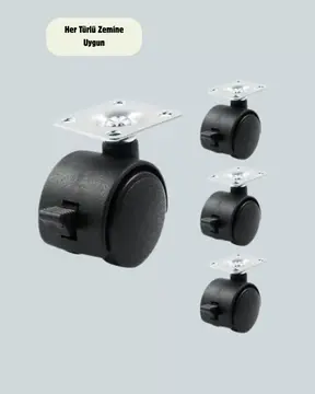 Kilitli Mini Tekerlek Ayak 4 cm 4’lü Set