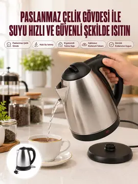 Çelik Su Isıtıcı Kettle Dayanıklı Paslanmaz Çelik Uzun Ömürlü