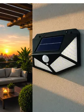 Bahçe Balkon Garaj ve Girişler İçin Güneş Enerjili Hareket Sensörlü LED Duvar Lambası