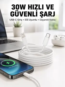İOS Uyumlu 8 X Xs Xr 11 12 13 14/Pro Max Mini Plus Şarj Kablosu Yeni Nesil
