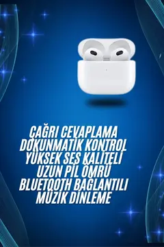 3.Nesil İOS Android Uyumlu Bluetooth 5.0 Beyaz Çağrı Cevaplama Yeni Nesil