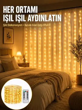 Dekoratif Perde Peri Led Günışığı Renk 8 Fonksiyonlu Işık Yeni Nesil