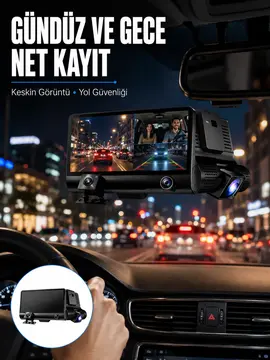 Çift Lens Araç Güvenlik Kamerası G Sensörlü Full HD Yeni Nesil